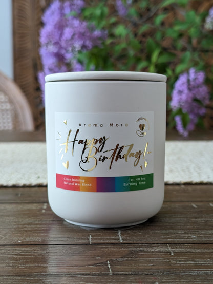 Happy Birthday | Coconut &amp; Soy Candle | Non-Toxic